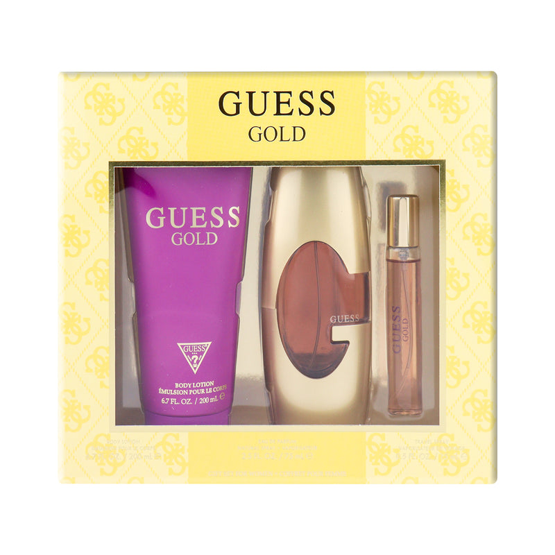 Guess Gold Gift Set For Women Eau de parfum 75 ml + Body Lotion 200ml + Eau de parfum 15ml Travel sp