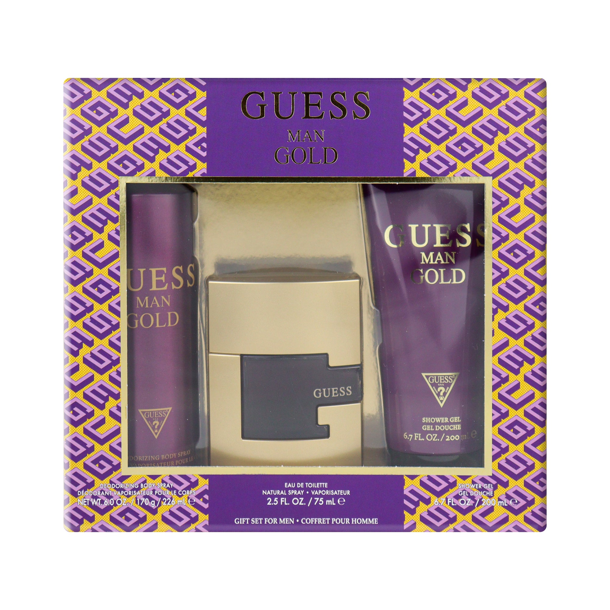 Guess Gold Gift Set for Men EDT 75ml + 200ml Shower Gel + 226ml