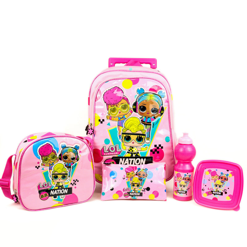LOL Surprise! 16" 5in1 Trolley BackPack Set for KIDS