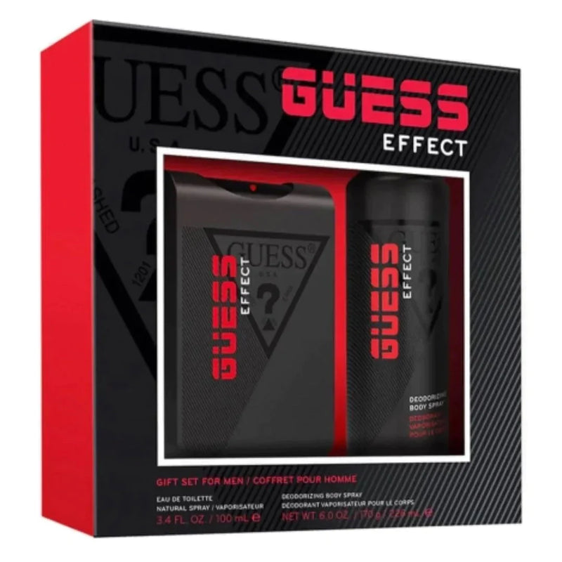 Guess Effect by Guess | Men’s 2 Pc Gift Set | 3.4 Oz EDT Spray + 6 Oz Deo Spray