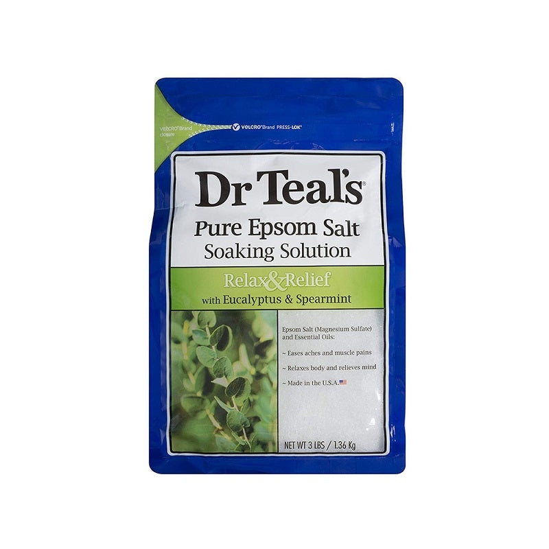 Dr Teal's Relax & Relief Pure Epsom Salt Soak with Eucalyptus & Spearmint 1.36kg