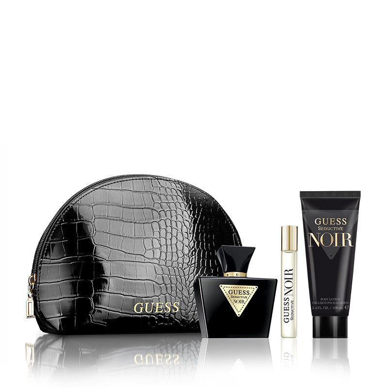 Guess Seductive Noir Gift Set for Women EDT 75ml + 100ml Body Lotion +15ml Mini + Pouch