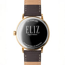 ELIZ ES8950G1GCO SS Case & Leather Strap Date Men's Watch