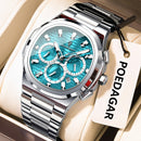 Poedagar 834SLMBU Blue Dial Stainless Steel Quartz Men's Watch