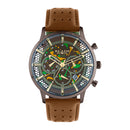 BLADE BARE 'DUBAI CHOCOLATE' 3673G1OOD SS Case & Leather Strap Multifunction Men’s Watch