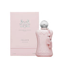 Pink perfume bottle with decorative elements and matching box on a white background | Xpressions.ae