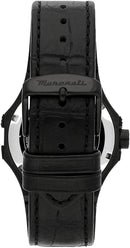 Maserati Potenza Automatic 42mm Black Dial Black Stainless Steel Yellow Gold PVD – R8821108036