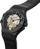Maserati Potenza Automatic 42mm Black Dial Black Stainless Steel Yellow Gold PVD – R8821108036