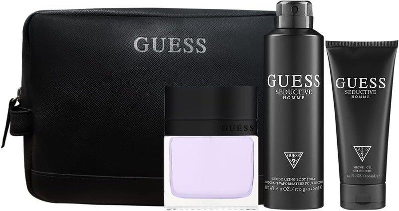 Guess Educative (M) Set EDT 100ml + 100ml Shower Gel + 226ml Body Spray + Pouch Gift pack-xpressionsstyle