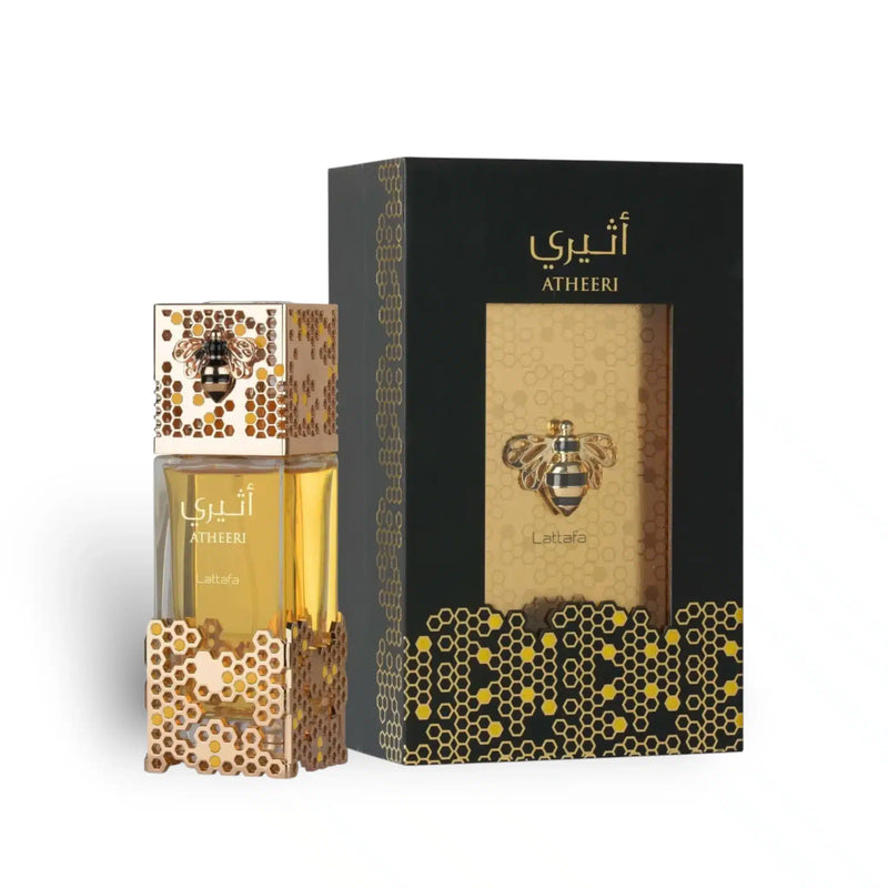 Lattafa Atheeri Eau de Parfum 100ml bottle with gold and black packaging-unisex Arabic fragrance