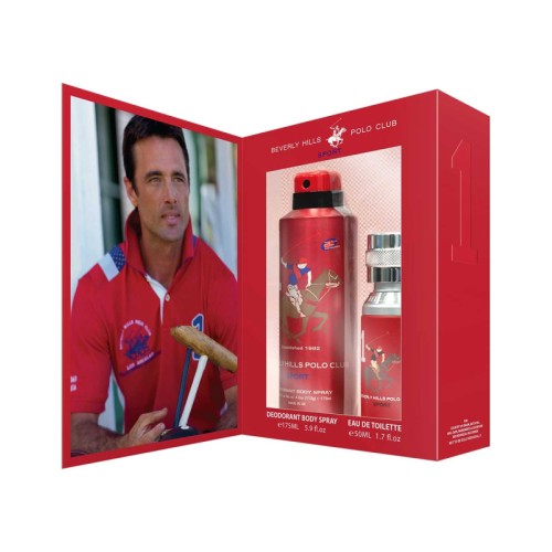 Beverly Hills Polo Club Sport No1, Gift Set for Men EDT 50ml + Deodorant 175ml