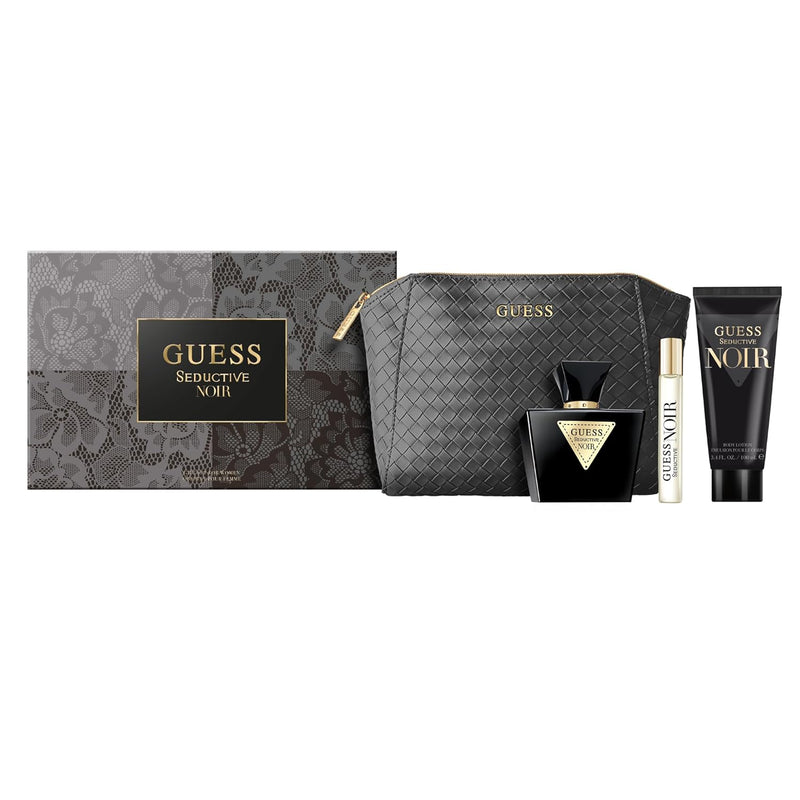 Guess Seductive Noir Gift Set for Women EDT 75ml + 100ml Body Lotion +15ml Mini + Pouch