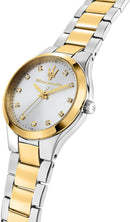 MASERATI ATTRAZIONE 30MM 3-HAND SILVER DIAL SS + YELLOW GOLD BRACELET – R8853151505
