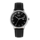 ELIZ ES8950G1SNN SS Case & Leather Strap Date Men's Watch