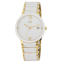 ELIZ ES8866G4GWW SS Case & SS/Ceramic Band Date Men's Watch