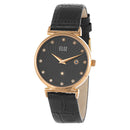ELIZ ES8910L1RGG SS Caseback Leather 2 Hands Women's Watch