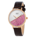 ELIZ ES8911L1RSO SS Caseback Leather 3 Hands Women's Watch