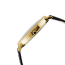 ELIZ ES8922G1GCN SS Caseback & Leather Strap Date Men's Watch