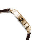 ELIZ ES8923G1RSO SS Caseback & Leather Strap Day-Date Men's Watch