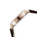 ELIZ ES8923G1RSO SS Caseback & Leather Strap Day-Date Men's Watch