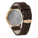 ELIZ ES8923G1RSO SS Caseback & Leather Strap Day-Date Men's Watch
