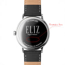 ELIZ ES8950G1SWN SS Case & Leather Strap Date Men's Watch