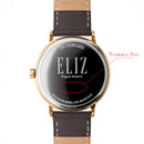 ELIZ ES8950G1GCO SS Case & Leather Strap Date Men's Watch