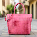 Guess Sicilia Top Zip Large Bright Pink Tote Shoulder Bag with Handles-xpressionsstyle