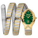 Just Cavalli JC1L248M0065 Women's Classico lungo Two Tones YG Green Snake Quartz Watch