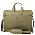 Men's Premium Full-Grain Leather Laptop Briefcase - Fits Up to 15.6" Laptops