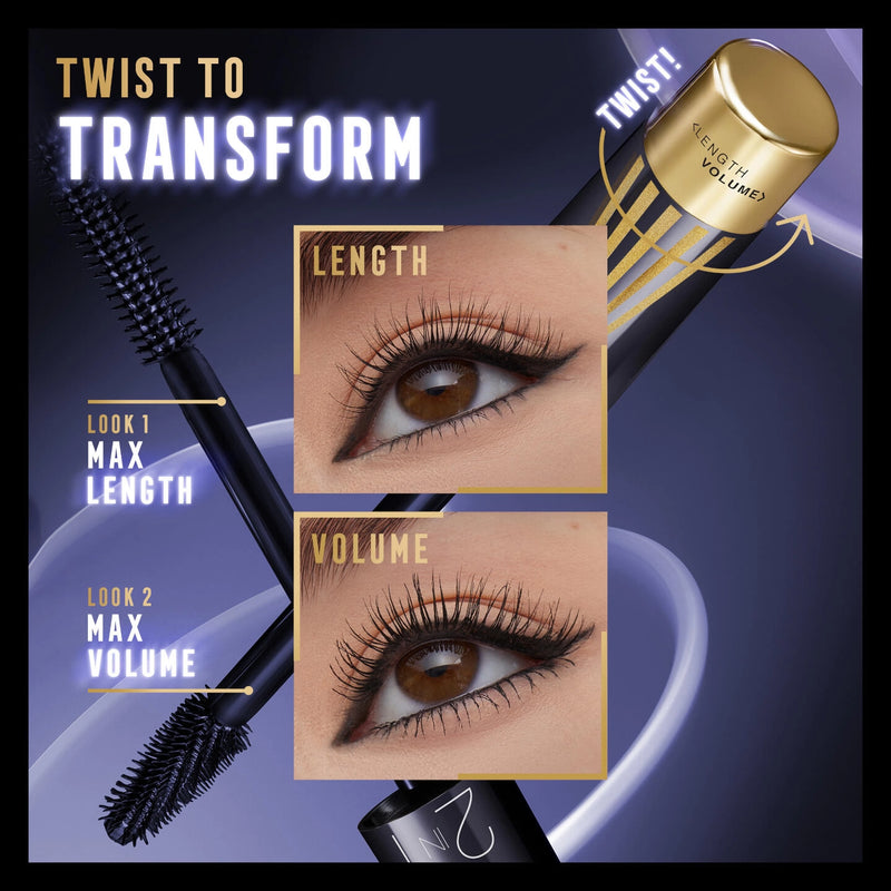 Max Factor Mascara Masterpiece 2 in 1 Lash Wow - Midnight Black