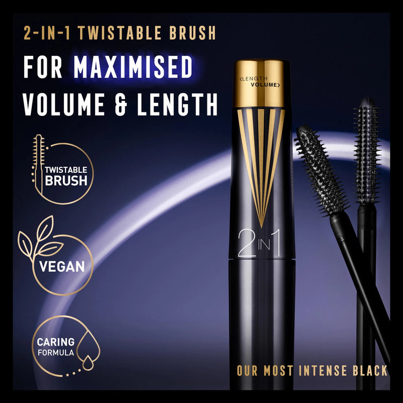 Max Factor Mascara Masterpiece 2 in 1 Lash Wow - Midnight Black