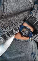 ALDEN ROYSTON AR8450 Navy Skeleton Dial Watch