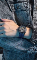 ALDEN ROYSTON AR8450 Navy Skeleton Dial Watch