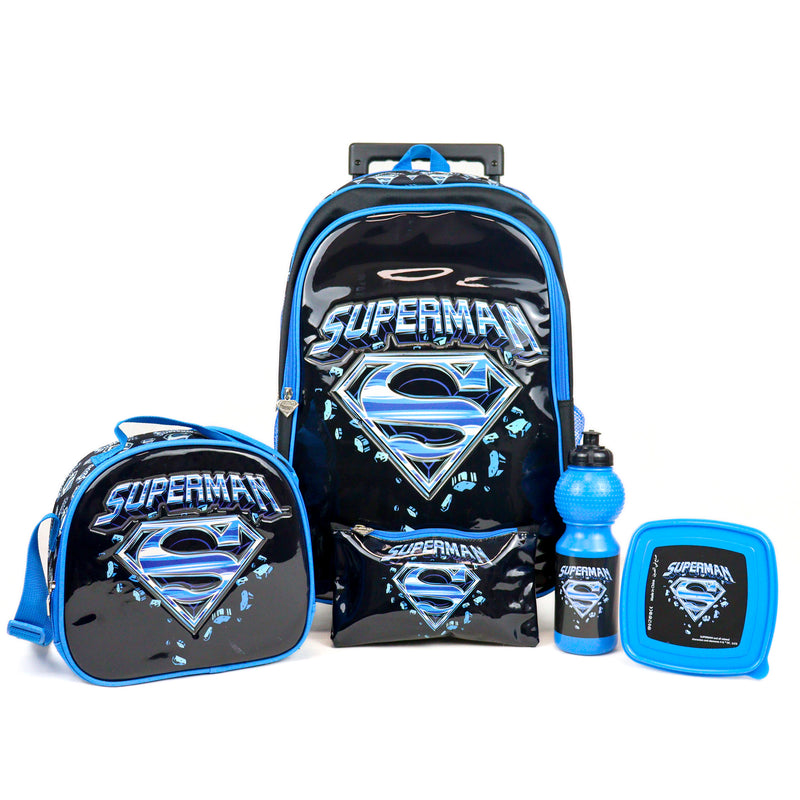 SUPERMAN 18" 5in1 Trolley BackPack Set for KIDS