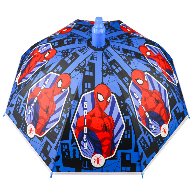 Spiderman Plastic Cover Umbrella for Kids with Whistle