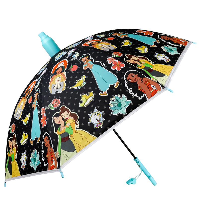 Disney Princess Plastic Cover Umbrella for Kids with Whistle