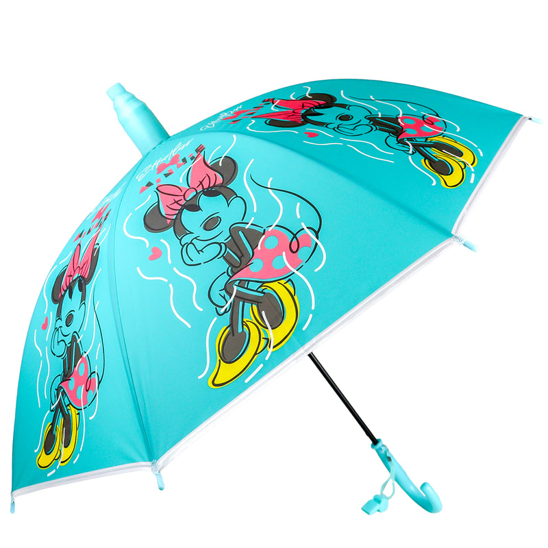 Minnie Mouse Plastic Cover Umbrella for Kids with Whistle