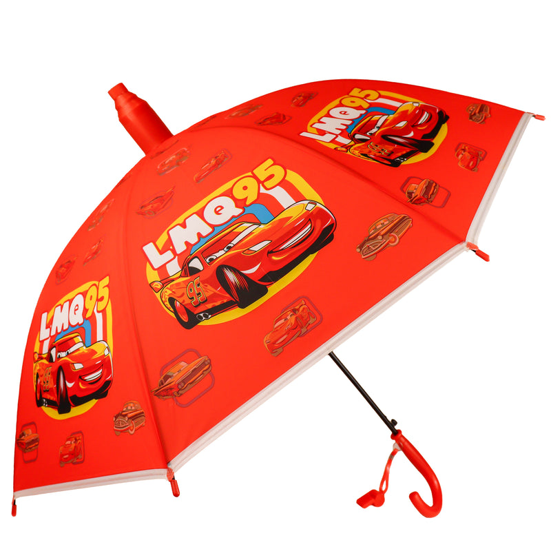 Cars Plastic Cover Umbrella for Kids with Whistle