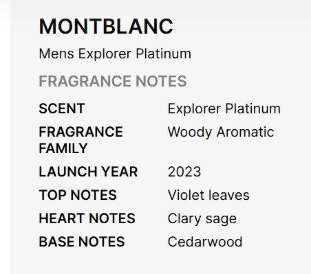 Montblanc Explorer Platinum Eau De Parfum for Men 100ml