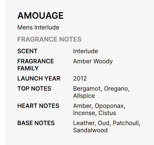 Amouage Interlude Man Eau De Parfum 100ml