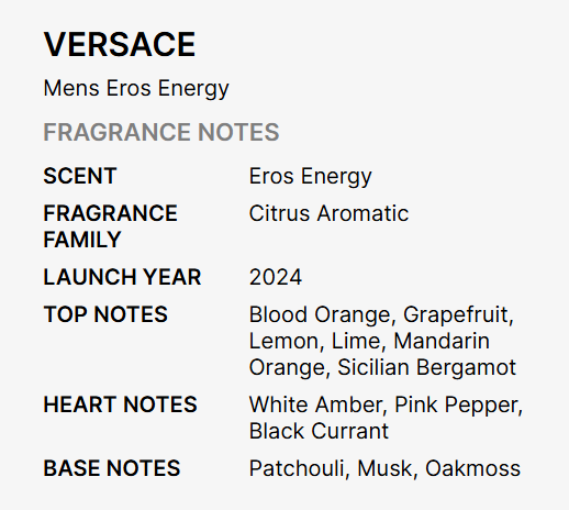 Versace Eros Energy Pour Homme Eau De Parfum for Men 100ml