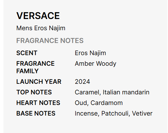Versace Eros Najim Pour Homme Eau De Parfum for Men 100ml