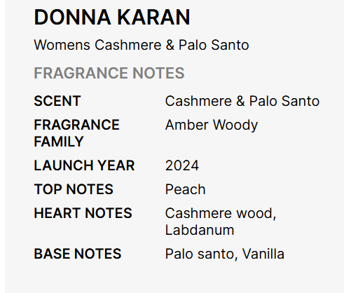 Donna Karan Cashmere & Palo Santo for Women Eau De Parfum 100ml