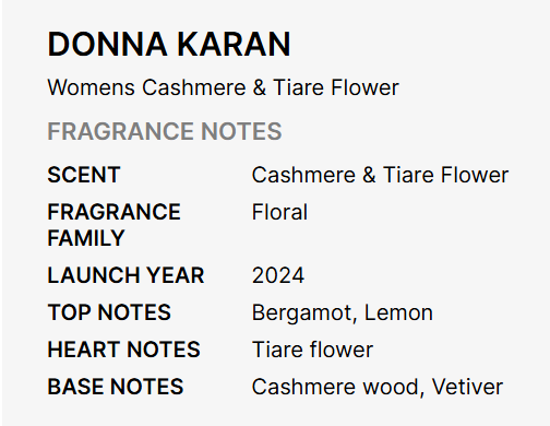 Donna Karan Cashmere & Tiare Flower for Women Eau De Parfum 100ml