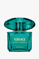 Versace Crystal Emerald perfume bottle on a white background