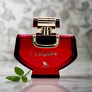 Red Clesapatra perfume bottle on a white background