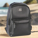 Cross Leather Unisex Backpack (Black)-xpressionsstyle