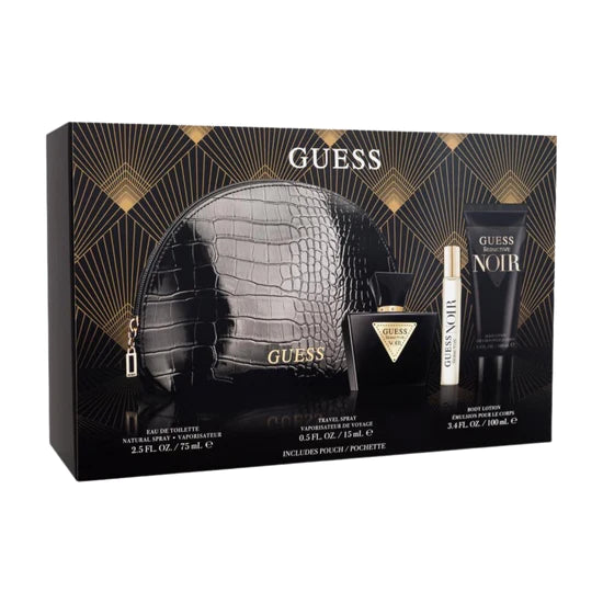 Guess Seductive Noir Gift Set for Women EDT 75ml + 100ml Body Lotion +15ml Mini + Pouch