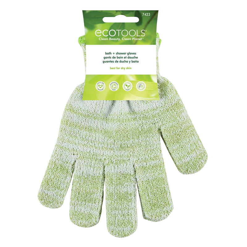 Eco Tools Exfoliating Bath & Shower Gloves, Green